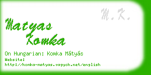 matyas komka business card