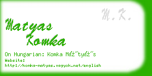 matyas komka business card